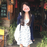 2025 Fashion New Temperament French Sweet Floral Sling Dress Women's Waist Tea Break Skirt