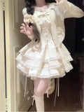 French Sweet And Unique Good-Looking Open-Shirt High-End Sling Coat Fluffy Cake Dress Two Sets Of Small
