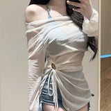 Strict 2026 Swimsuit Women's Split Hooded Shirt Dyed Three-Piece Cover Belly Thin Conservative Holiday Hot Springs Thin Belly