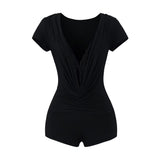 White V-Neck Shoulder Lace Spliced Short-Sleeved T-Shirt Girl Summer Sexy Slimming Hottie Shirt Top
