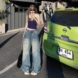 YC& Vintage Low-Rise Loose-Fitting Broad-Legged Trousers Thighs Thighs Thighs Horny Jeans Women's Spring And Summer & Trousers Lengthened