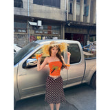 Island Holiday Wind Dopamine Print Knitted Chest Thin Coat Wave Point High Waist Skirt To Take Pictures Of Two Sets