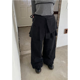 Spring And Summer Design Can Be Opened 100 Folding Skirt Lace With Two Sets Of Trousers Solid Color Loose Lace Slacks 3 Colors
