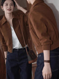 Autumn Fashion Fashion Fashion High-Grade Cold Is A Unique And Beautiful Retro Style Coffee Color Short Coat