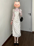 French Temperament White Wave Dot Dress Women's Summer 2025 New Three-Dimensional Flowers Pocketed And Hip Dress