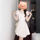 The New 2025 Temperament Summer Skirt French White Gentle Wind Dress Is White Moonlight