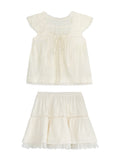 Mint South French Holiday Heavy Industry Lace Girl Fashion Set Summer