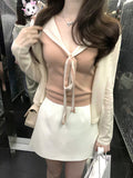 Navy Collar Top Two Sets Of College Style Long-Sleeved Knitted Sweater Fashion Temperament Thin Fashion Casual