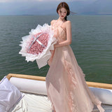 2026 Gentle Holiday Style Soft Pink Tulle Dress Fairy Airy Net Yarn Morning Dress Super Fairy