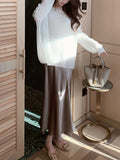 Manly Inclined Microfish Tail High Than Acetic Acid Half Dress Glossy Slim Temperament Half-Dress Dress Dress Dress