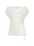 Swing T2.0 Summer Trendy 100 Lysier Tiansi Temperament Short-Sleeved T-Shirt Inclined Shoulder Dress Woman
