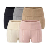 Sweet Babes Pink Knitted Jersey Shorts Trousers Autumn High-Waist Elastic Slimming Hot Pants New