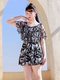 Aer Large-Size Swimsuit Female Conservative Slightly Fat Girl Covered With Thin Hot Spring Dress Summer Fat Mm Large Code
