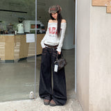 25Th Ootd! | Vintage Original Cow-Collision Stitching Low-Waisted Straight-Leg Jeans Pattern Trousers