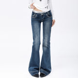 | Economic Atmosphere | Fashion Bible | Ultra-Low-Waisted Trousers Denim Cotton Small Batch Order