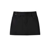 Old Money Style White Dress Girl Autumn And Winter High-Rise Thin-Skinny Hip Skirt Babes Super Short Skirt With Belt A Word Skirt