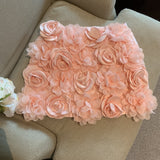 Small Fragrant Style Wearing A Half Dress Female High-Grade Three-Dimensional Rose Flower High Waist Thin A Word Short Skirt 3 Colors
