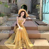 Mingming Summer Hanging Neck Hanging Dress Women's Summer New Summer Self-Cultivation Temperament Casual Dress