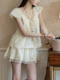 Mint South French Holiday Heavy Industry Lace Girl Fashion Set Summer