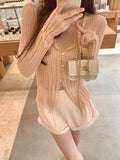 Small Details A Lot Of Silk Knitted Two Sets Of Design Feel Hole Cardigan Inside The Vest Top
