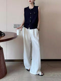 Tibetan Cyan Round-Neck Knitted Vest Cardigan Women's Summer 2025 New High-End Feel On The Body