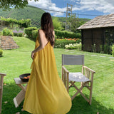 2026 New High-End Loose Lazy Sexy French Sling Skirt Holiday Dress Design Style