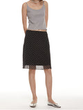 ST French Romantic Retro High-End Temperament Elegant Thin Permeable Point Print Double Body Skirt Woman