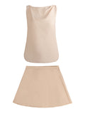 Crush Petite Sister_Summer Acetic Acid Series Kinesi Vest / Oblique Method Lei Skirt