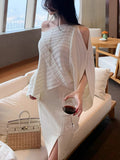 High-End Show Sweater Women Lazy With Casual Cut Collar Design Loose Thin Knitting Top
