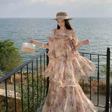 2026 High-Grade Niche Design Feel Purple Smoke Radish French Holiday Fish Thread Shredded Snowflake Slings Slings And Slings Dress Super Fairy