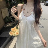 In The Escape Princess Dress Lo Yuehua God Summer New Pure Desire To Hang Back Hanging Neck Hanging Dress Women Tied With Long Skirt