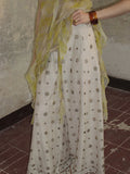 St. Tropez's Bronze Flowers 2025 Summer New Heavy Industry Nail Beads Linen Suit / Broad Leg Trousers