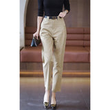 Casual Sickle Pants Women Spring And Autumn New High-Rise Thin Straight Barrel Small Design Sense Harlan Pants
