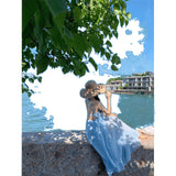 2025 Summer New Back With Chest Cushion Orchid Sling Dress Seaside Atmosphere Temperamental Holiday Dress