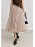 2026 Spring And Summer New Women's Irregular Folding Loose Leisure Light Fluffy Cake Dress Half-Body Dress