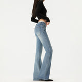 2026 Autumn And Winter New & Heavy Bamboo Section Texture Retro Low-Rise Loose Micro-Tipped Jeans