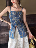 New Chinese-Style Cowboy Sling Vest Women Wear A New Sleeveless Top Sling Vest