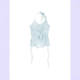 Lotus Leaf Hanging Neck Sling Small Vest Women Summer Body Repair Irregular Beauty Pure Desire Short Coat Outside Wear