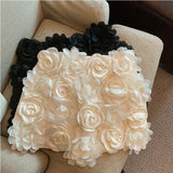 Small Fragrant Style Wearing A Half Dress Female High-Grade Three-Dimensional Rose Flower High Waist Thin A Word Short Skirt 3 Colors