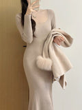 Change The Japanese Line 3.0 Advanced Version Knitted Dress Women's Autumn And Winter Under The Skirt