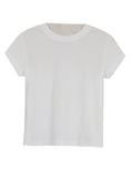 Version Seal Fit Not Tight Corset Female White Shoulder Short Sleeve T-Shirt