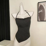 700# People Cotton Babes High-End Wooden Ear Design Hanging Neck On The Back Of The Woman With Breast Pad Lazy Sling Vest