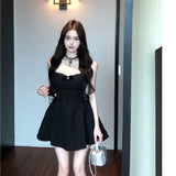 Butterfly Lace-Print Sling Dress Women's Summer Pure Desire To Waist Skirt Braceless Cushions To Pamplace