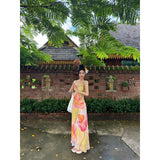 2025 Holiday Holiday Dopamine Island Tourism Super Fairy Dress Ambience Print Sling Skirt