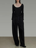 Fake Two Asymmetric Knitted Shirt Women Autumn New Slim Thin High-End Feel Top