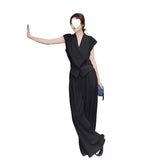 Summer Dress Wears A Set Of Two Sets Of Women's Summer 2026 New French Famous Vest Broad Leg Trousers Set