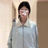 Unique And Beautiful Spring And Autumn Coat Woman 2025 New Small Flip-Necked Letter Embroidered Velvet Jacket Top