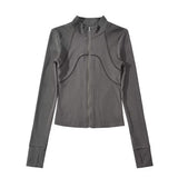 Double-Sided Deyvel Half-High-Necked Bottoming Shirt For Women's Autumn And Winter Hottie To Keep Warm Long-Sleeved Yoga Tops