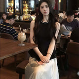 Set Of Female Hepburn Style Temperament Heavy Industry Nail Bead Top Dress Woman 2025 Summer New Small Fragrant Wind Two Sets