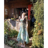 French Inter-Forest Floes Dopamine Temperamental Sling Dress With New Summer Mid-Slide